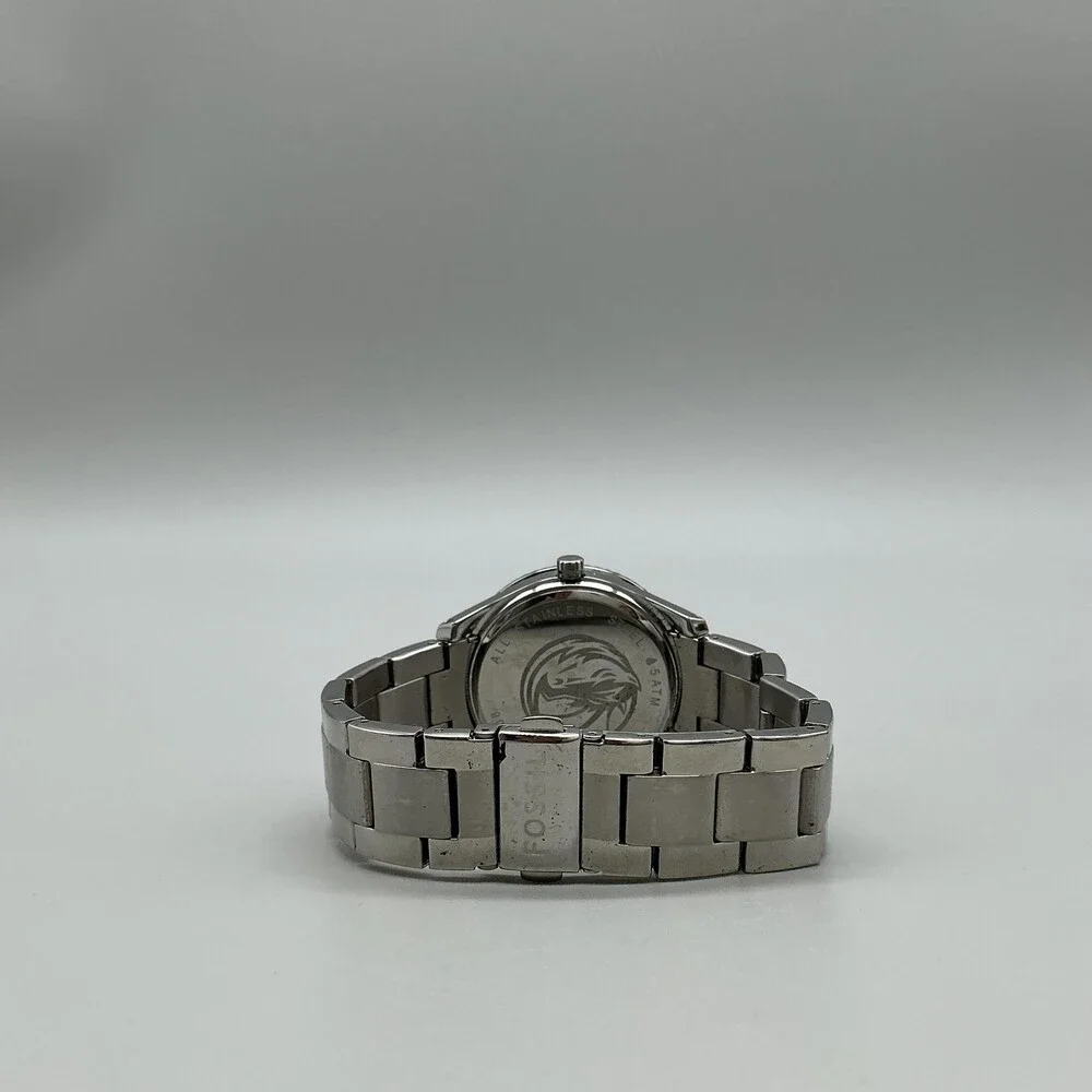 Fossil PR5414 Womens Watch 38mm MOP Dial Silver Tone Crystals New Battery 7.25